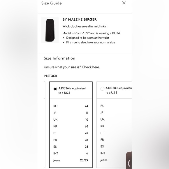 New! By Malene Birger Wick Midi Satin Skirt 🖤 size 6 NWOT! - Picture 16 of 16